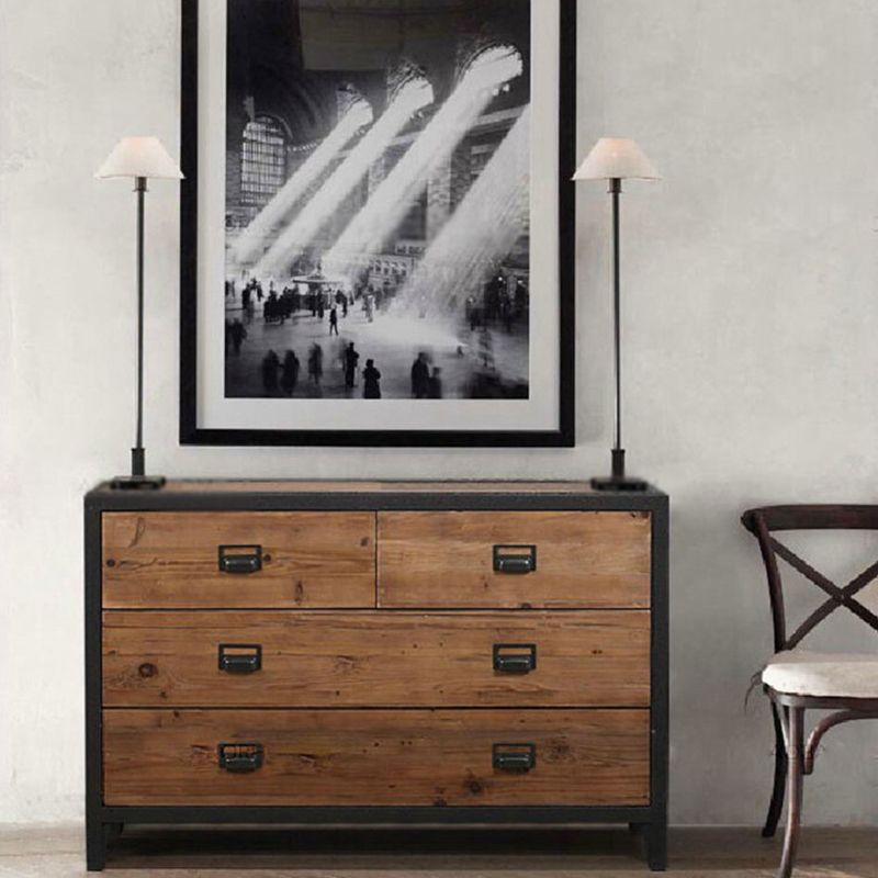 Madera sólida de cofre de almacenamiento tradicional de 13.65 pulgadas de ancho