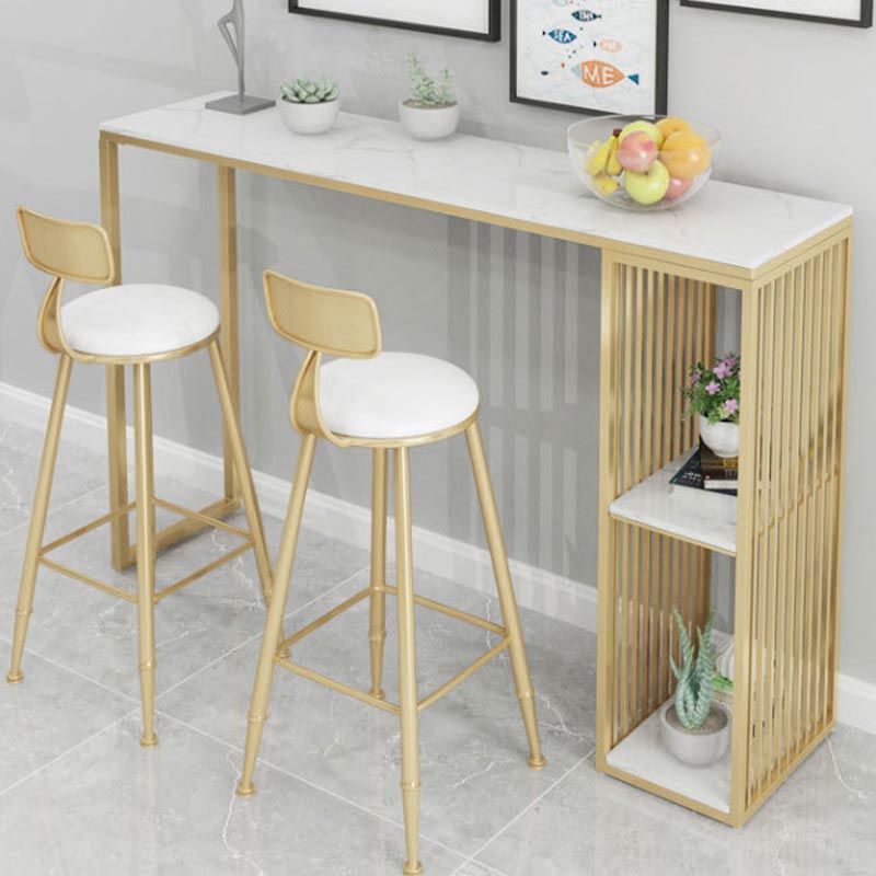 Rectangle Counter-height-Height Pub Table Coffee Shop Pub Bar Table avec rangement