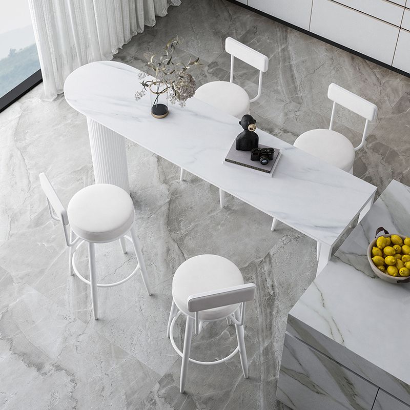 Nordic Armless Backrest Counter Stool Iron Kitchen Bar Stool with Cushion and Pedal Clearhalo 'Bar Furniture' 'Bar Stools' 'bar_stools' 'furn' 'furn_bar_stools' 'Furniture' 'furniture_bar_stools' 'Kitchen & Dining Furniture' 1200x1200_7ed9feb8-d97b-4d73-a37b-c43758603460