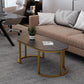 Table de cocktail ovale en pierre Glam Table de cocktail basse simple standard