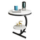 Glam Round Stone Side End Table Abstract Double Tier Sofa Side End Table Clearhalo 'Coffee & Accent Tables' 'End & Side Tables' 'end_side_tables' 'furn' 'furn_end_side_tables' 'Furniture' 'Living Room Furniture' 1200x1200_7edc8189-931e-4efb-a48c-a560a50b6935