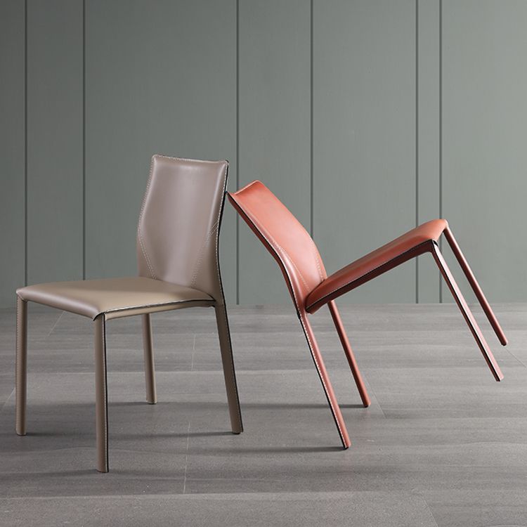 Silla de brazo sin brazo de comedor silla de comedor de cuero falso