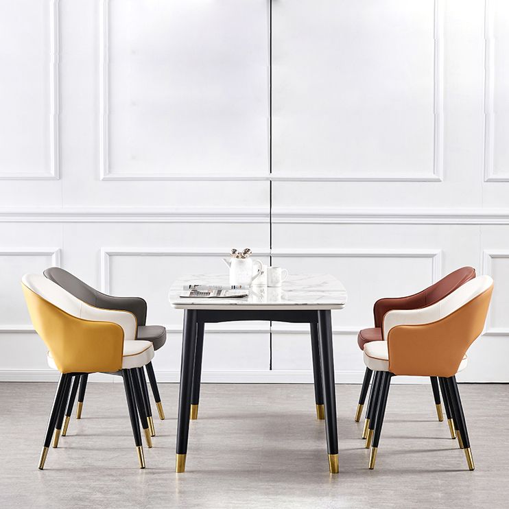 Nordic Style Dining Chairs Dining Arm Side Chairs with Metal Legs for Kitchen Clearhalo ' kitchen&dining_furn' 'Dining Chairs' 'Dining Tables & Seating' 'dining_chair' 'furn' 'furn_dining_chair' 'Furniture' 'furniture_dining_chair' 'Kitchen & Dining Furniture' 'kitchen' 1200x1200_7ee0973f-b732-47b0-9536-2b6bde4b0e00