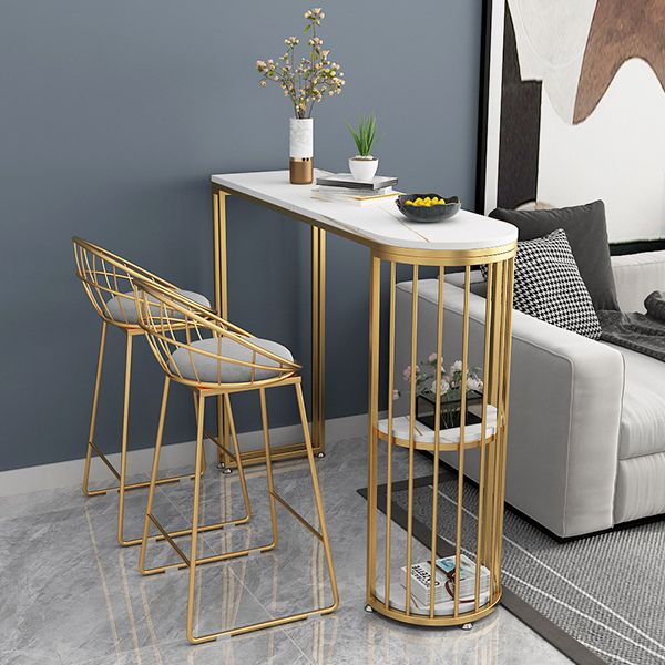 Stone Bar Dining Table Modern Bar Dining Table with Trestle Base Clearhalo 'Bar Furniture' 'Bar Tables' 'bar_tables' 'furn' 'furn_bar_tables' 'Furniture' 'furniture_bar_tables' 'Kitchen & Dining Furniture' 1200x1200_7ee1626a-ed75-4cbf-9768-79d6dfc50d9a