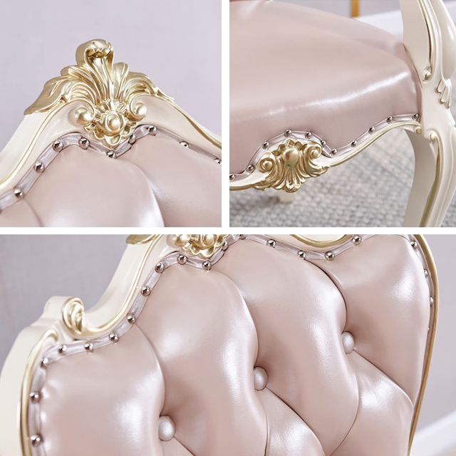 European Style Birch Parsons Side Chair Light Color Leather Dining Chair with White Legs Clearhalo ' kitchen&dining_furn' 'Dining Chairs' 'Dining Tables & Seating' 'dining_chair' 'furn' 'furn_dining_chair' 'Furniture' 'furniture_dining_chair' 'Kitchen & Dining Furniture' 'kitchen' 1200x1200_7ee232e7-03a9-476e-8e2c-1d06dc46eb66