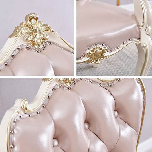 European Style Birch Parsons Side Chair Light Color Leather Dining Chair with White Legs Clearhalo ' kitchen&dining_furn' 'Dining Chairs' 'Dining Tables & Seating' 'dining_chair' 'furn' 'furn_dining_chair' 'Furniture' 'furniture_dining_chair' 'Kitchen & Dining Furniture' 'kitchen' 1200x1200_7ee232e7-03a9-476e-8e2c-1d06dc46eb66