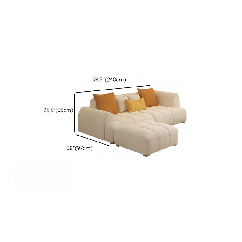 Eingebrauchtes Armsofa zeitgenössischer L -Kunstleder -Sofa mit Kissen