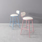Indoor Round Modern Bar & Counter Stool White Upholstered Low Back Counter Bar Stool