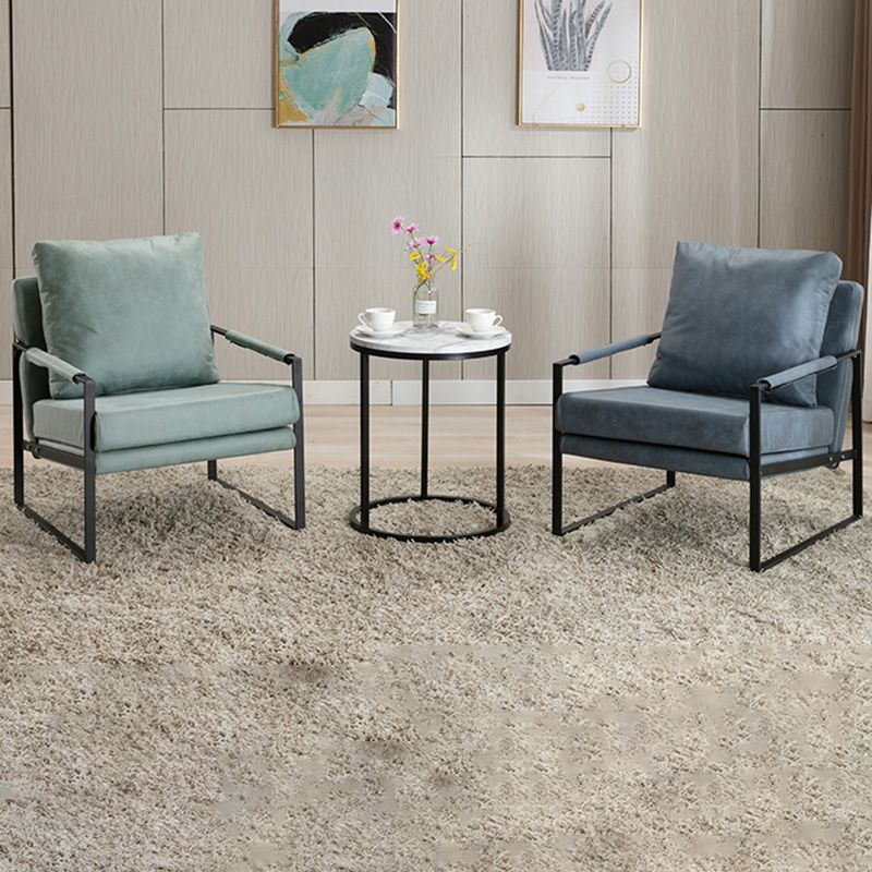 Industrial Metal Armchair Leather Upholstered Accent Armchair Clearhalo 'Accent Chairs' 'accent_chairs' 'Chairs & Seating' 'furn' 'furn_accent_chairs' 'Furniture' 'Living Room Furniture' 1200x1200_7ee5a64b-cd42-4e56-8bfc-9390ce6947a1