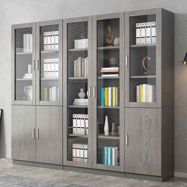 Hedendaagse ingenieur Wood Bookshelf Gesloten Back Case met deur voor thuiskantoor