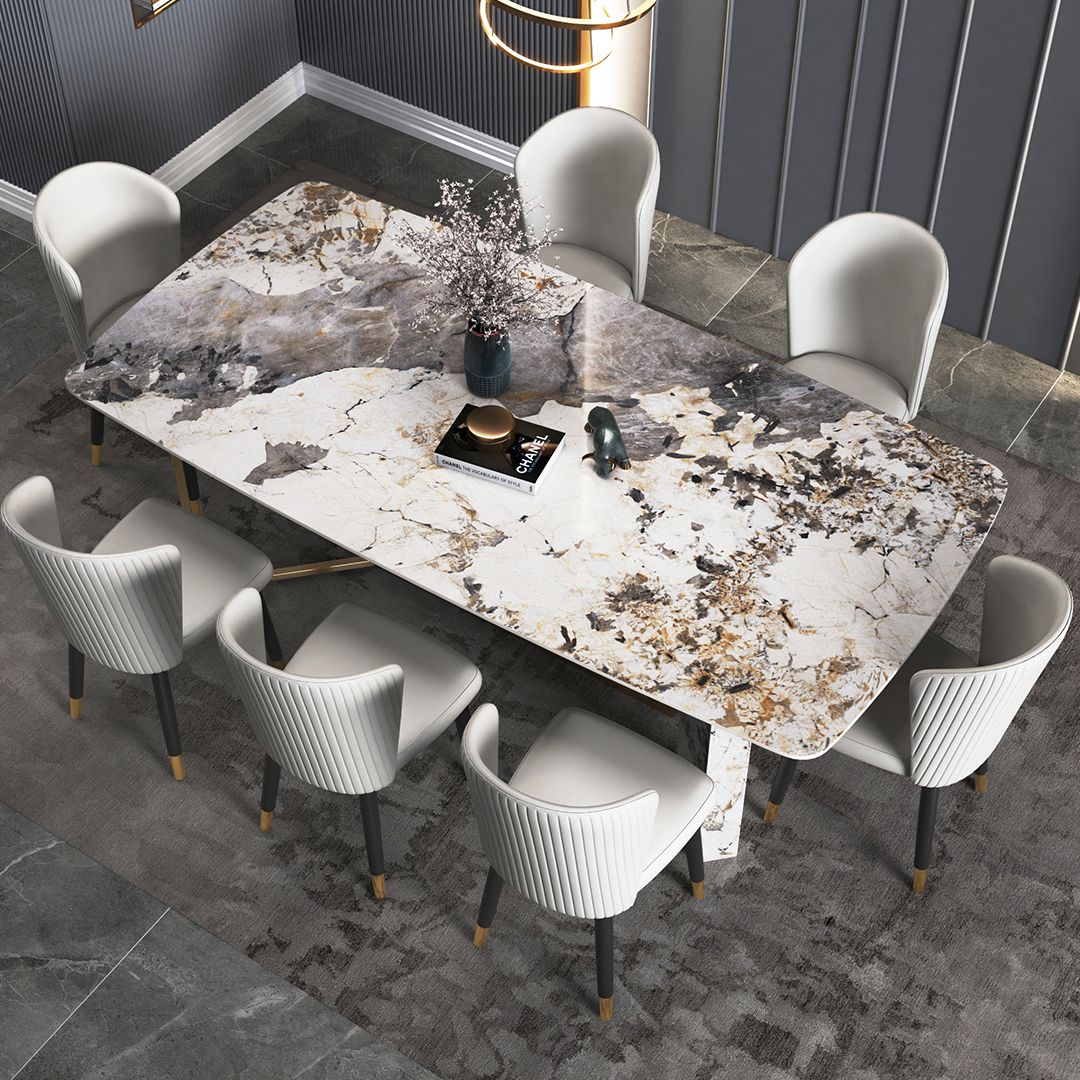 Metal Traditional Luxury Rectangle Indoor Table Sintered Stone Table for Dining Room Clearhalo ' dining_table' 'Dining Tables & Seating' 'Dining Tables' 'furn' 'furn_dining_table' 'Furniture' 'furniture_dining_table' 'Kitchen & Dining Furniture' 'kitchen&dining_furn' 'kitchen' 'kitchen_dining_table' 1200x1200_7ee86eb3-cbff-44b8-b9f6-08f9b79f3688