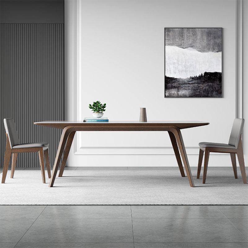 5/7 PCs zeitgenössischer Steinrechteck -Formtisch mit gepolsterter Stuhl