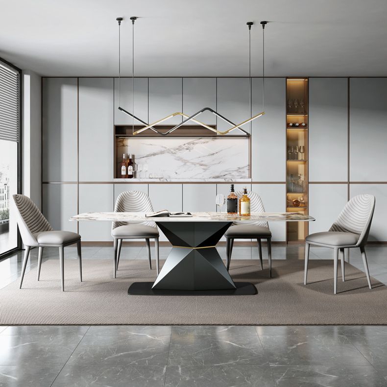 Modern Sintered Stone Top Dining Set Rectangle 1/2/5/7 Pieces Dinette Table Set Clearhalo 'Dining Room Sets' 'Dining Tables & Seating' 'dining_room_set' 'furn' 'furn_dining_room_set' 'Furniture' 'Kitchen & Dining Furniture' 1200x1200_7eeae8fd-4c61-4171-9774-502f7d495039