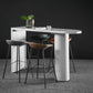 Industrial White Pub Bar Table Wood Double Pedestal Bar Dining Table Fixed Table Clearhalo 'Bar Furniture' 'Bar Tables' 'bar_tables' 'furn' 'furn_bar_tables' 'Furniture' 'furniture_bar_tables' 'Kitchen & Dining Furniture' 1200x1200_7eeb8cce-4838-43ce-80b7-d70666c12568