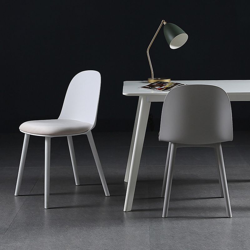 Home Contemporary Side Chair Solid Back Plastic Armless Dining Room Chair Clearhalo ' kitchen&dining_furn' 'Dining Chairs' 'Dining Tables & Seating' 'dining_chair' 'Furniture' 'furniture_dining_chair' 'Kitchen & Dining Furniture' 'kitchen' 1200x1200_7eecd939-c656-4bce-a1b5-a0b15443c5b1