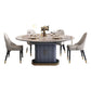 Glam Style Round Sintered Stone Dining Room Set Space-Saving Design Dining Table Furniture Clearhalo 'Dining Room Sets' 'Dining Tables & Seating' 'dining_room_set' 'furn' 'furn_dining_room_set' 'Furniture' 'furniture_dining_room_set' 'Kitchen & Dining Furniture' 'kitchen&dining_furn' 'kitchen' 1200x1200_7eed052a-7fee-47e7-98d5-c87d1df1dbd8