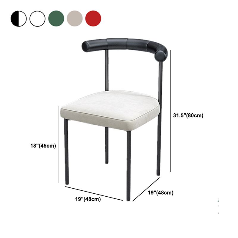 Black Iron Legs Dining Chairs Modern Armless Side Chair for Home Clearhalo 'Dining Chairs' 'Dining Tables & Seating' 'dining_chair' 'furn' 'furn_dining_chair' 'Furniture' 'Kitchen & Dining Furniture' 1200x1200_7eed2ab1-5a45-4af9-8a50-572d279dbbf4