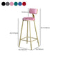 Glam Armless Backrest Counter Stool Iron Milk Tea Shop Bar Stool with Velvet Cushion Clearhalo 'Bar Furniture' 'Bar Stools' 'bar_stools' 'furn' 'furn_bar_stools' 'furniture_bar_stools' 'Kitchen & Dining Furniture' 'kitchen&dining_furn' 'kitchen' 'kitchen_furn' Furniture' 1200x1200_7eed68f7-4c98-4247-bf99-917528999f6d