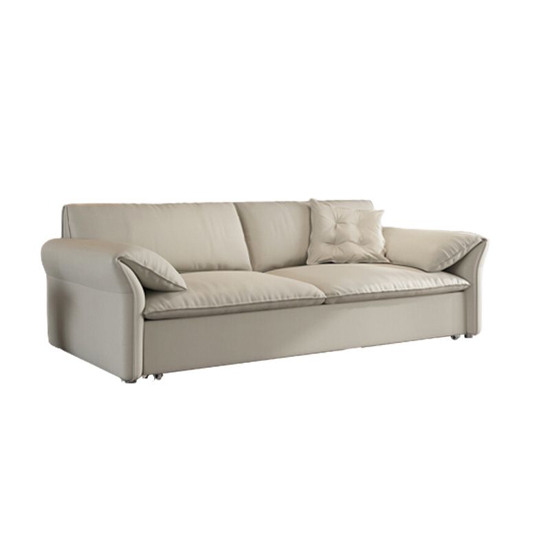 Contemporary Beige Futon Sleeper Sofa Bed with Solid Wood Storage Clearhalo 'furn' 'furn_futons' 'Furniture' 'Futons & Daybeds' 'Futons' 'Living Room Furniture' 1200x1200_7eef2da0-4329-4cf5-8050-42ea3cf901b2