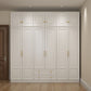 Contemporary White Storage Cabinet Hinged Door Cabinet with Drawers