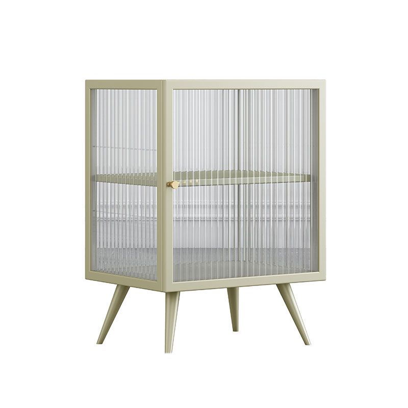 金属とガラスのナイトスタンドコンテンポラリーシェルフの夜のテーブルと脚