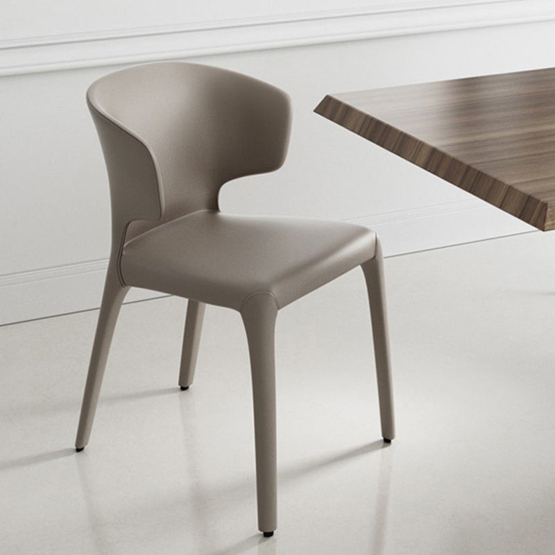 Sillas de comedor de cuero modernas y falsas silla de comedor parsons de ala