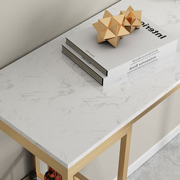 Glam Style 41.3"H Bar Table Marble White Rectangle Top Bistro Table for Living Room Clearhalo 'Bar Furniture' 'Bar Tables' 'bar_tables' 'Furniture' 'furniture_bar_tables' 'Kitchen & Dining Furniture' 'kitchen&dining_furn' 'kitchen' 1200x1200_7ef68a05-15dc-4c7f-8dfc-32d44268c9c3