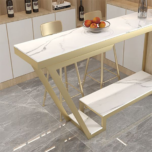 Tavolo da pranzo in pietra bar moderna tavolo da bar rettangolo con cavalletto per soggiorno