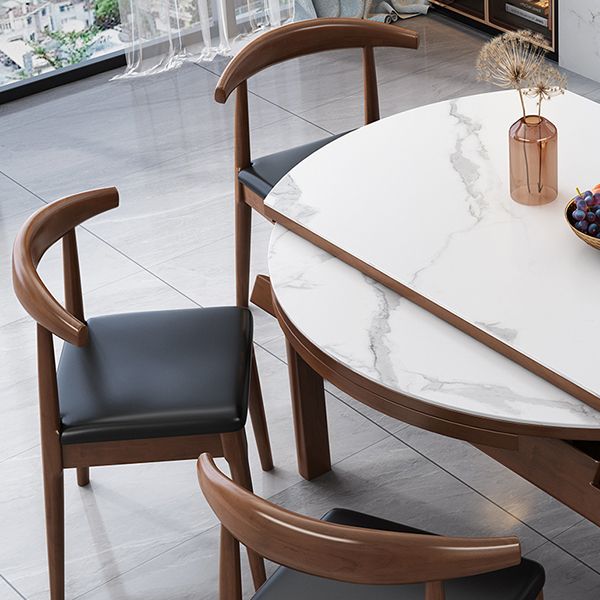 Minimalist Extendable Round Shape Table Standard Sintered Stone Dining Table for Kitchen Clearhalo ' dining_table' 'Dining Tables & Seating' 'Dining Tables' 'furn' 'furn_dining_table' 'Furniture' 'furniture_dining_table' 'Kitchen & Dining Furniture' 'kitchen&dining_furn' 'kitchen' 'kitchen_dining_table' 1200x1200_7ef86e07-dda4-4060-9d6f-622393b6e78b