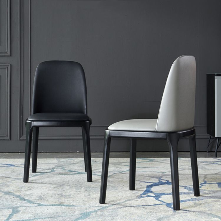 Faux Leather Industrial Dining Room Chair Matte Finish Solid Back Dining Chair Clearhalo ' kitchen&dining_furn' 'Dining Chairs' 'Dining Tables & Seating' 'dining_chair' 'furn' 'furn_dining_chair' 'Furniture' 'furniture_dining_chair' 'Kitchen & Dining Furniture' 'kitchen' 1200x1200_7ef962f9-2f50-4451-8db7-075f90cb9502