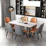 Glam Black Iron Dinette Set 1/2/5/7 stuks rechthoekige sintered stenen top eettafel set