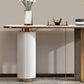 Mesa de consola oval de glamour de piedra de sofá de la consola blanca para el salón