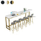 Glam Indoor Bar Dining Table Rectangle Bar Stool Table with Footrest