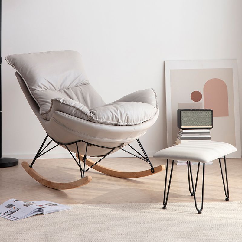 Chaise à bascule tissu chaise à bascule résistant aux grattements à forte à étsages avec ottoman