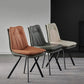 Leather Dining Side Chair Industrial Design Armless Solid Back Chairs