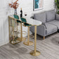 Glam White Faux Marble Bistro Table Iron Double Pedestal Bar Dining Table with 3-Shelf Clearhalo 'Bar Furniture' 'Bar Tables' 'bar_tables' 'furn' 'furn_bar_tables' 'Furniture' 'furniture_bar_tables' 'Kitchen & Dining Furniture' 1200x1200_7f01ae44-78a0-4539-a6cd-368699473fa9