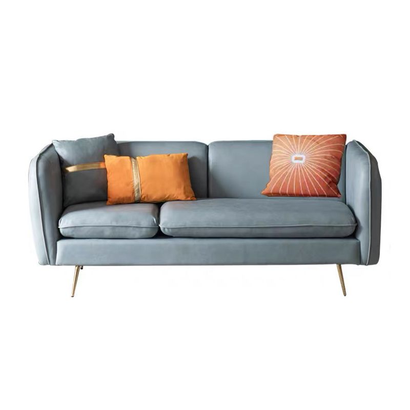 Contemporary 28.3" H Faux Leather Tuxedo Arm Sofa For Living Room