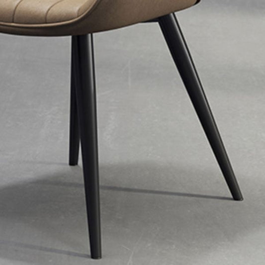 Metal Frame Dining Side Chair Faux Leather Upholstered Side Chair