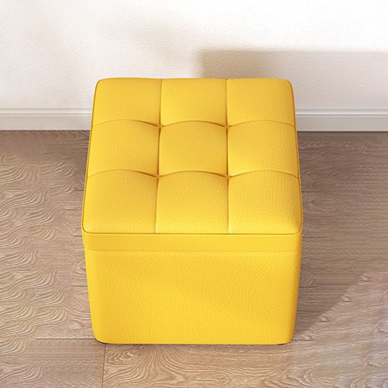 Contemporary Pouf Ottoman PU Leather Upholstered Tufted Square Ottoman with Storage Clearhalo 'furn' 'furn_ottomans_poufs' 'Furniture' 'Living Room Furniture' 'Ottomans & Poufs' 'ottomans_poufs' 1200x1200_7f043407-cbec-4dbf-868a-ab3cac191c4a