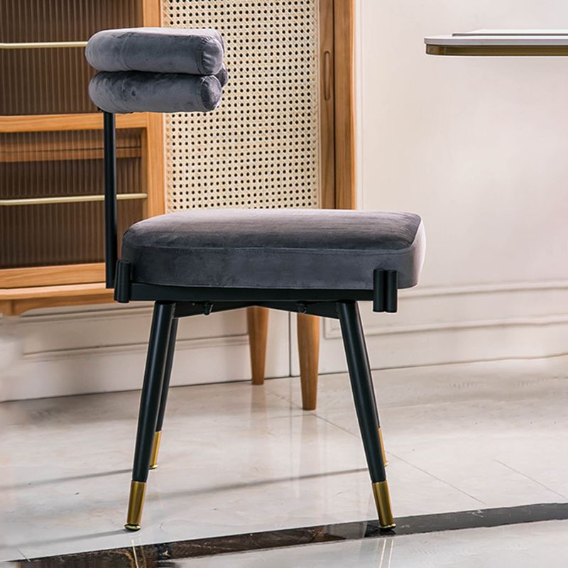 Glam Style Armless Dining Chairs Fabric Home Dining Side Chair