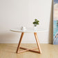 Table basse ronde en bois de style moderne, table de cocktail à pieds croisés