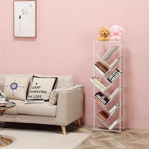 Modern Style Metal Bookcase White Open Bookshelf for Living Room Clearhalo 'Bookcases' 'furn' 'furn_bookcases' 'Furniture' 'Office Furniture' 1200x1200_7f06ea33-fab2-4bb4-a06d-a05525acdd67
