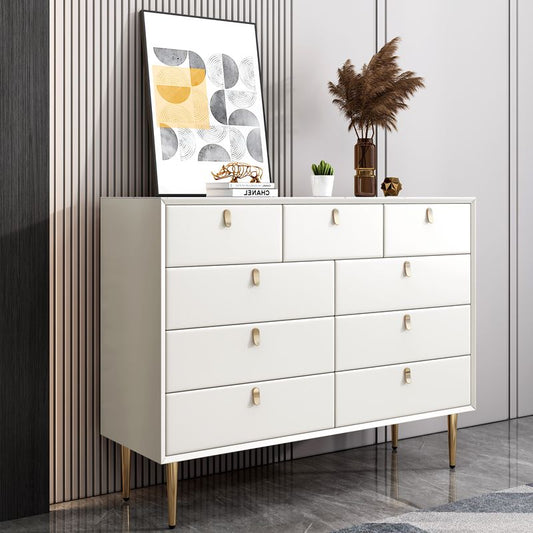 Modern Stone Wood Sideboard 9-Drawer Dining Room Buffet Server,47"L x 15.7"W x 36.6"H Clearhalo 'buffet_sideboard' 'Buffets & Sideboards' 'furn' 'furn_buffet_sideboard' 'Furniture' 'Kitchen & Dining Furniture' 1200x1200_7f06f8ac-ecdb-4c40-8321-45f7c824f57c