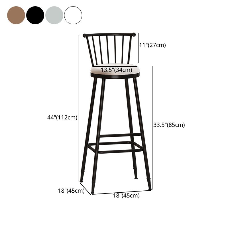 Modern Armless Backrest Counter Stool Steel Milk Tea Shop Bar Stool with Leather Cushion Clearhalo 'Bar Furniture' 'Bar Stools' 'bar_stools' 'furn' 'furn_bar_stools' 'furniture_bar_stools' 'Kitchen & Dining Furniture' 'kitchen&dining_furn' 'kitchen' 'kitchen_furn' Furniture' 1200x1200_7f0753b2-5297-4681-abcd-af749ec6fb35