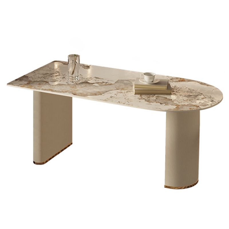 Stone Top Dining Table Contemporary Dining Table with Sled Base Clearhalo 'Dining Tables & Seating' 'Dining Tables' 'dining_table' 'furn' 'furn_dining_table' 'Furniture' 'furniture_dining_table' 'Kitchen & Dining Furniture' 'kitchen' 'kitchen_dining_table' 1200x1200_7f088317-97e9-4318-8925-2da59e0ad554