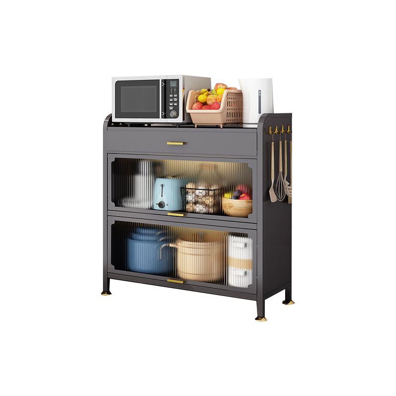 Server di pranzo in metallo contemporaneo server buffet nero per sala da pranzo