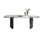 Industrial Style Rectangle Table Sintered Stone Dining Table with Metal Legs