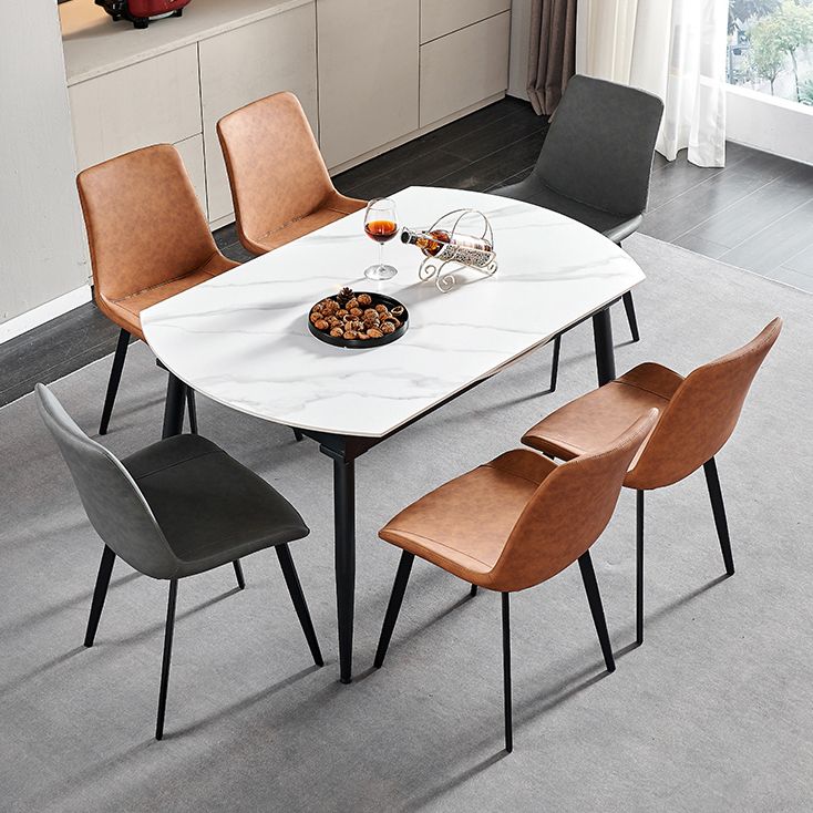 Simplicity Style Stone Table Rectangle 4-foot Dining Table with Drop-Leaf Clearhalo ' dining_table' 'Dining Tables & Seating' 'Dining Tables' 'furn' 'furn_dining_table' 'Furniture' 'furniture_dining_table' 'Kitchen & Dining Furniture' 'kitchen&dining_furn' 'kitchen' 'kitchen_dining_table' 1200x1200_7f0a624c-ab18-4d75-8b46-1018de3c3122