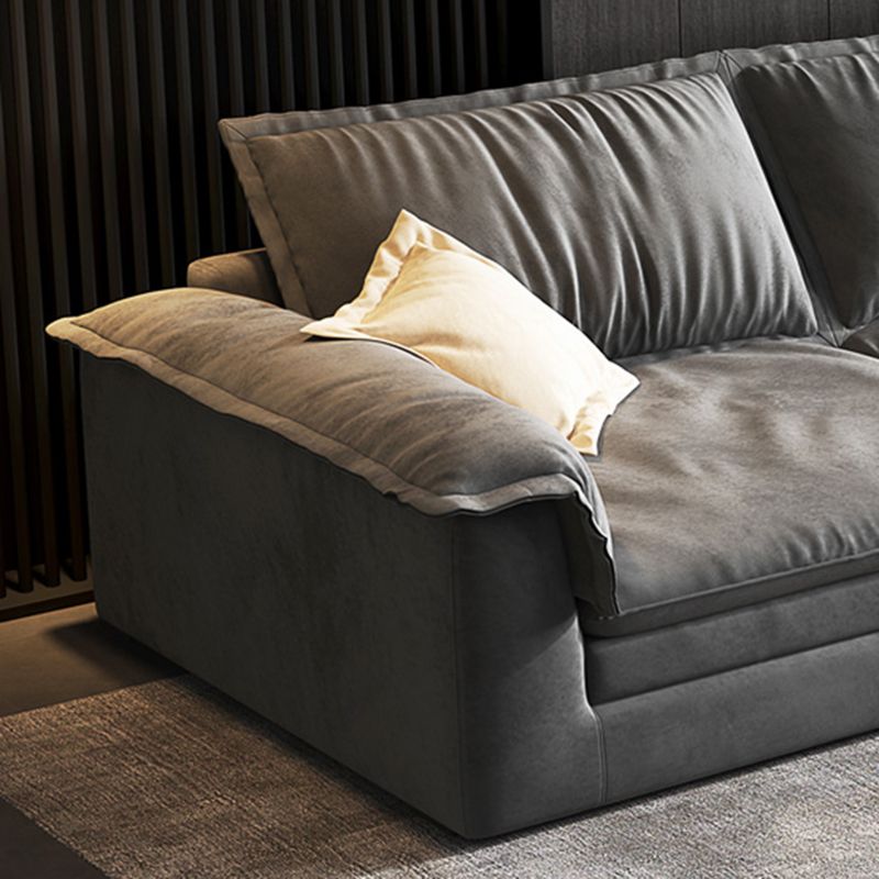 Modern Cushion Back Grey Sectionals 33'"  Pillow Top Arm Sectionals