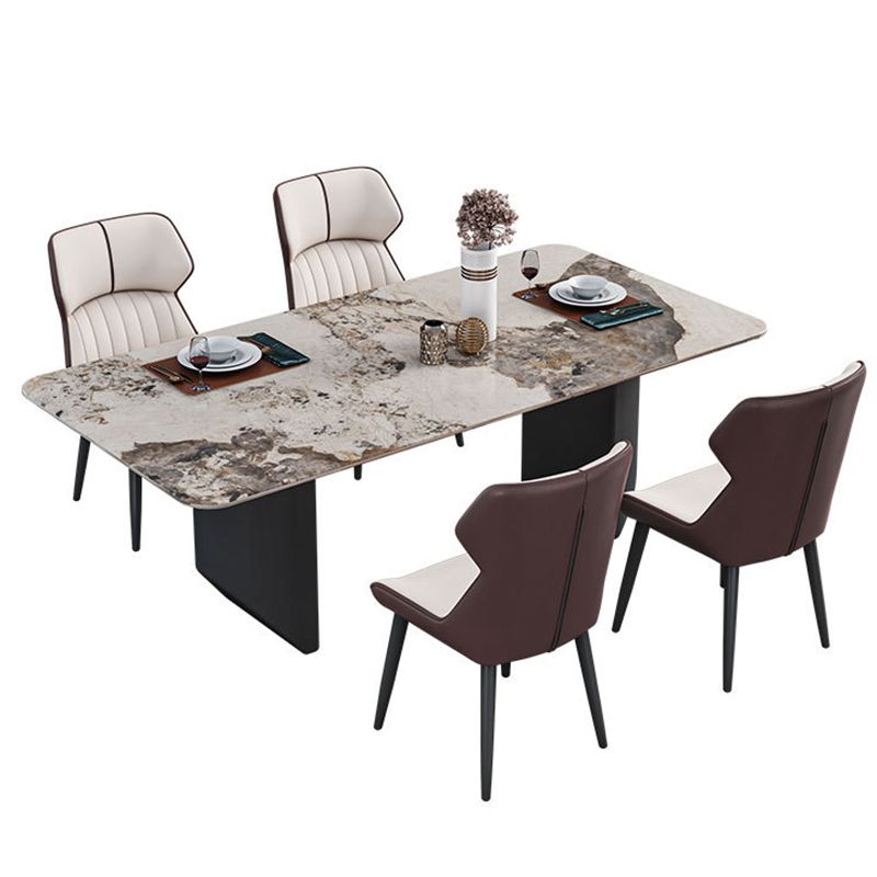 Sintered Stone Top Dining Table Rectangle Table with Metal Double Pedestal Clearhalo ' dining_table' 'Dining Tables & Seating' 'Dining Tables' 'furn' 'furn_dining_table' 'Furniture' 'furniture_dining_table' 'Kitchen & Dining Furniture' 'kitchen&dining_furn' 'kitchen' 'kitchen_dining_table' 1200x1200_7f0d985e-6284-4304-8838-5badb45c8cba